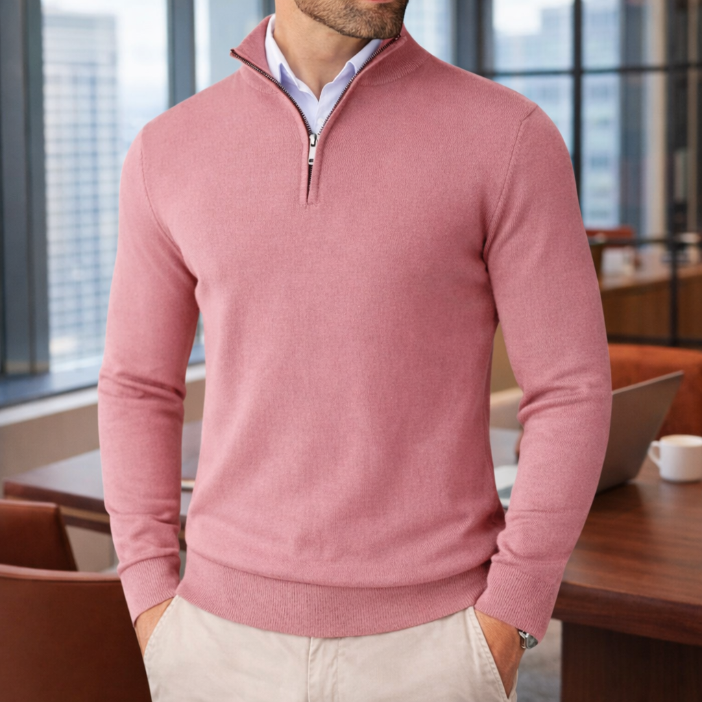 Luxe Half-Zip Heren Pullover – Tijdloze Stijl & Dagelijks Comfort