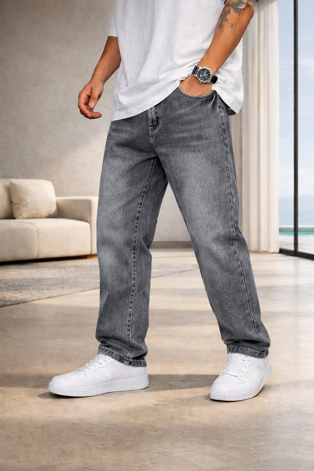 ALVOR IRON STRAIGHT DENIM JEANS
